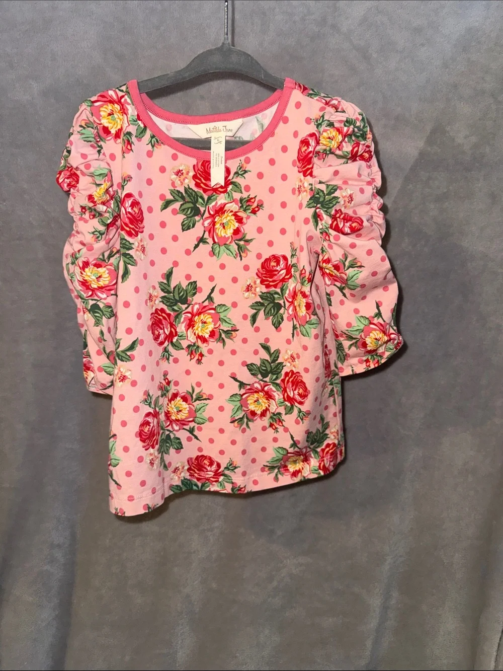 Matilda Jane Pink Floral Puff-Sleeve Long Sleeve Tee